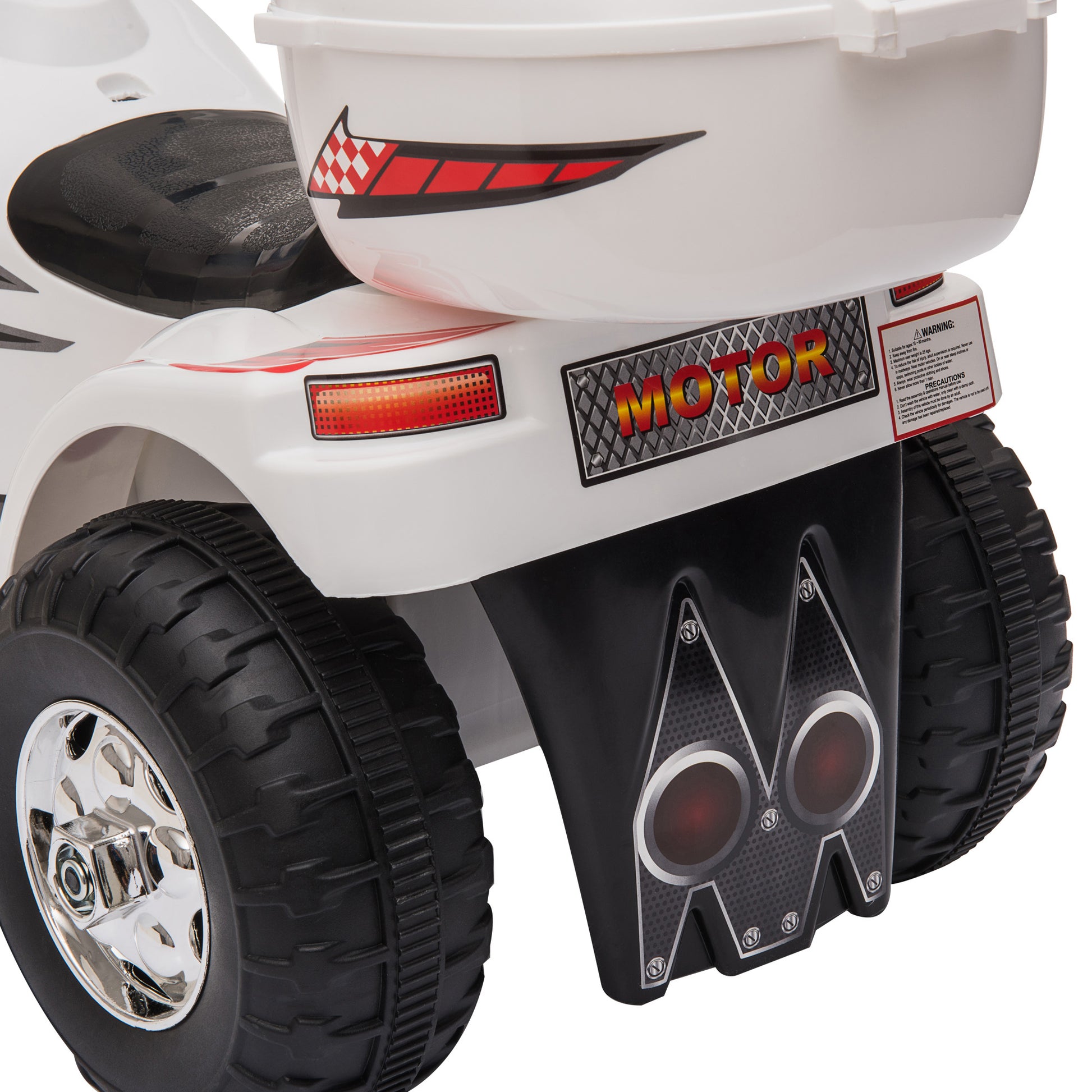 HOMCOM Toddlers Electric PP Motorcycle Ride On Trike White