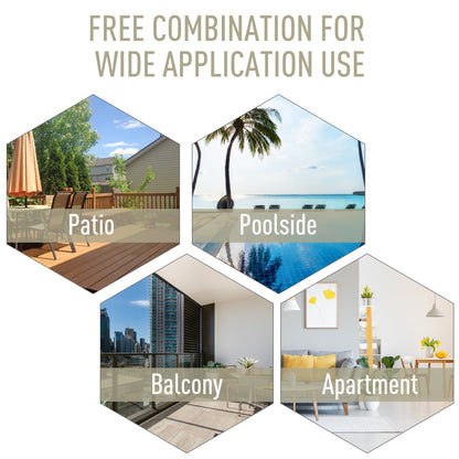 Outsunny Set of Four Folding Garden Chairs - Beige