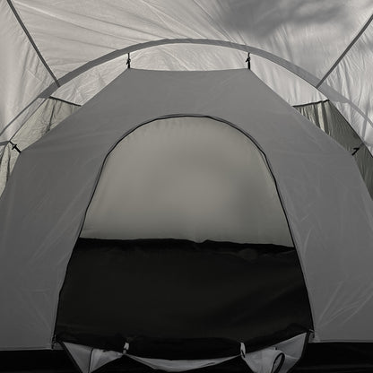 Outsunny 6-9 Man Tent with Bedrooms and Living Room, Accessories Included, Dark Grey