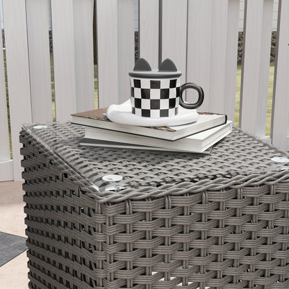 Outsunny Three-Piece Super Padded Rattan Set - Light Grey