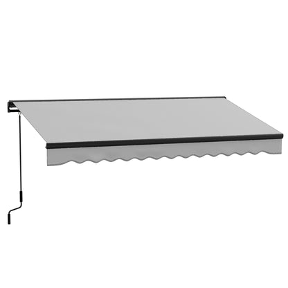 Outsunny 2.5 x 3.5m Aluminium Frame Electric Awning, with Remote - Light Grey