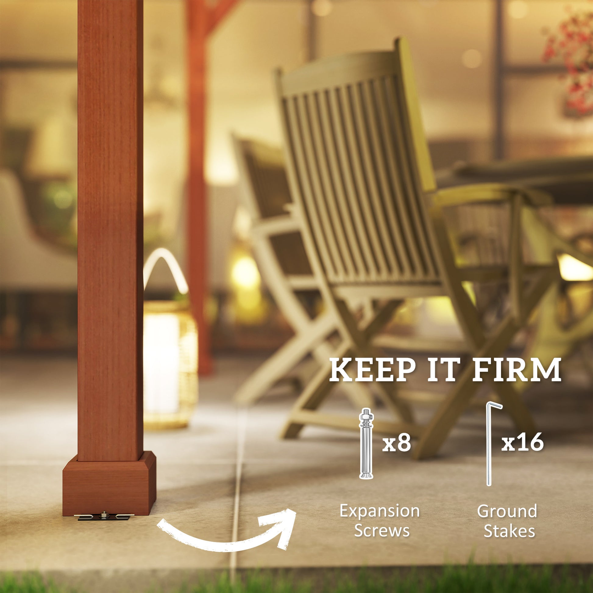 Outsunny 3.3 x 3.3(m) Wooden Pergola Kit, Graden Pergola Gazebo Grape Trellis with Stable Structure for Climbing Vines, Flowers