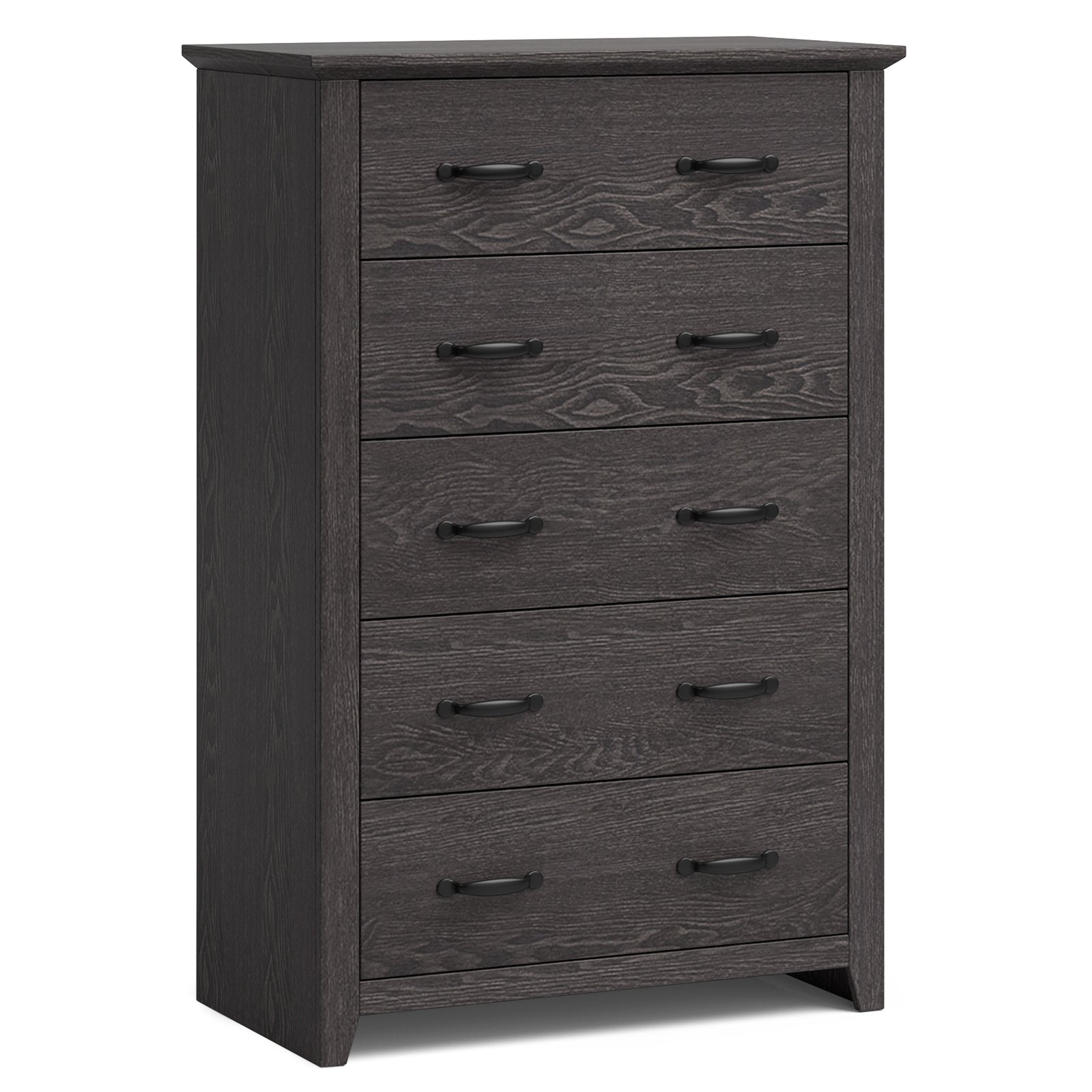 Dresser Vertical Chest of Drawers with 5 Pull-out Drawers-Dark Grey