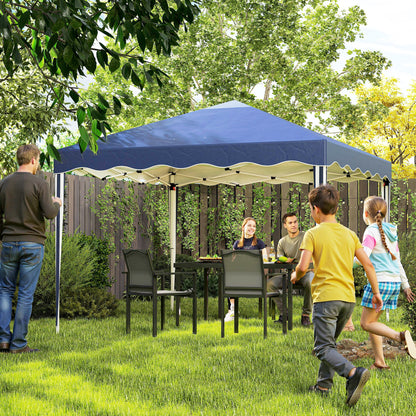 Outsunny 3 x 3cm Adjustable Height Pop-Up Gazebo, with Bag - Blue