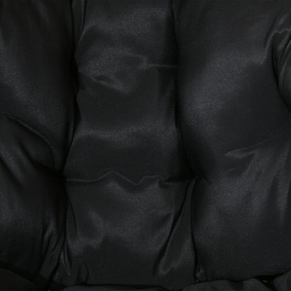 Outsunny String Rattan Egg Chair, with Padded Seat Cushion - Sand/Black