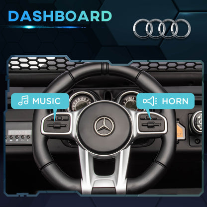 HOMCOM 12V Licensed Mercedes-Benz Kids Electric Ride On Car, Battery Powered Off-road Toy with Remote Control, Horns, Lights