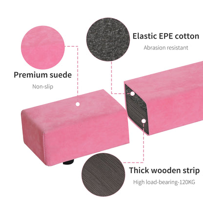 HOMCOM Balance Beam Trainer, 2.4 m-Pink  