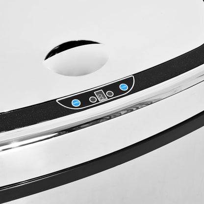HOMCOM 68L Automatic Sensor Lid Steel Kitchen Bin Silver