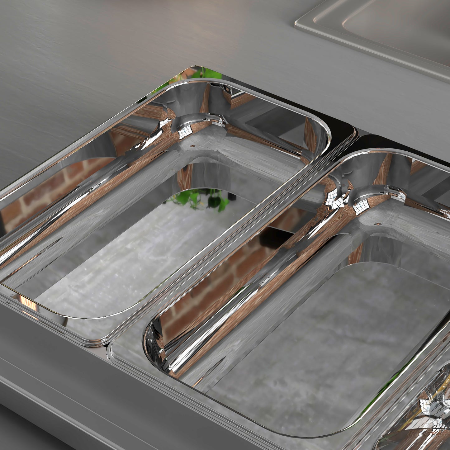 HOMCOM 4 Tray Electric Food Warmer Buffet Server with Plate Warmer Function, Cool Touch Handles, Adjustable Temperature, 300W