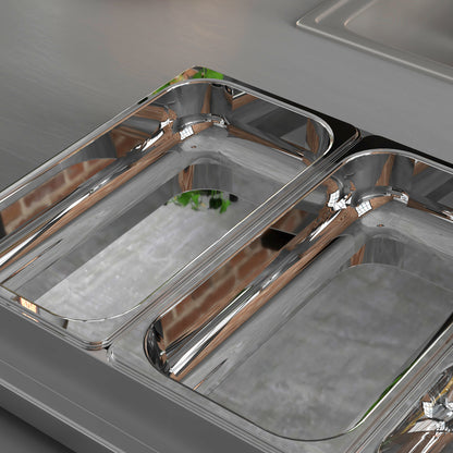 HOMCOM 4 Tray Electric Food Warmer Buffet Server with Plate Warmer Function, Cool Touch Handles, Adjustable Temperature, 300W