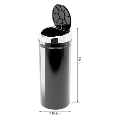 HOMCOM 42L Stainless Steel Sensor Trash Can W/ Bucket-Black