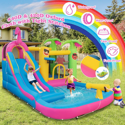 Inflatable Water Slide Bouncy House with 680W Air Blower