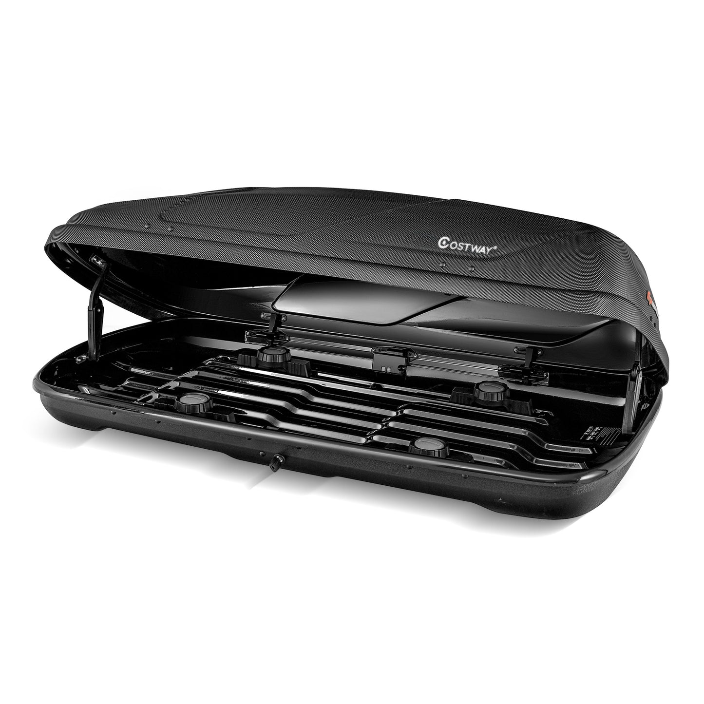 400L Car Rooftop Cargo Box with Security Keys and Dual Side Opening-Black