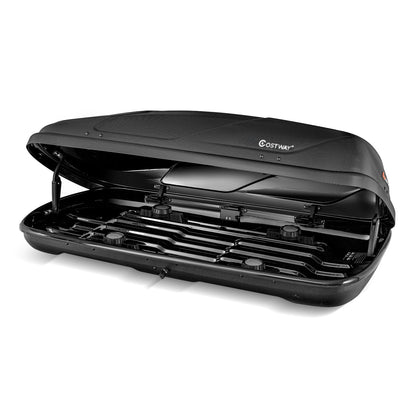 400L Car Rooftop Cargo Box with Security Keys and Dual Side Opening-Black