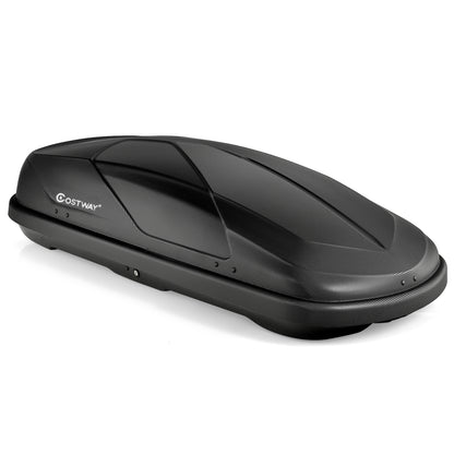 400L Car Rooftop Cargo Box with Security Keys and Dual Side Opening-Black