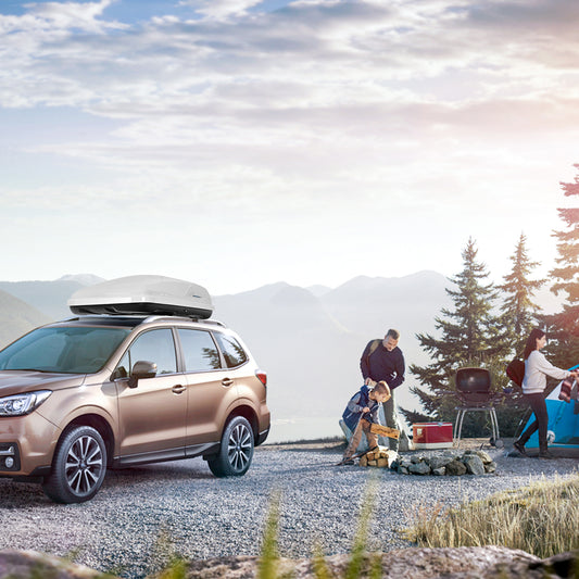 400L Car Rooftop Cargo Box with Security Keys and Dual Side Opening-White