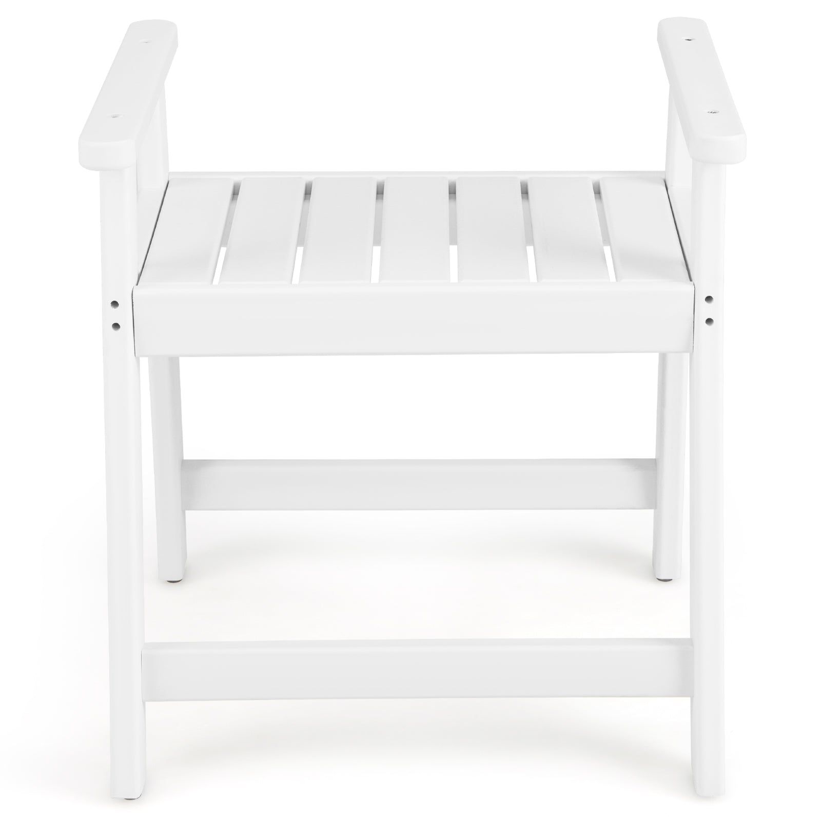 Waterproof HDPE Shower Bench with Armrests-White