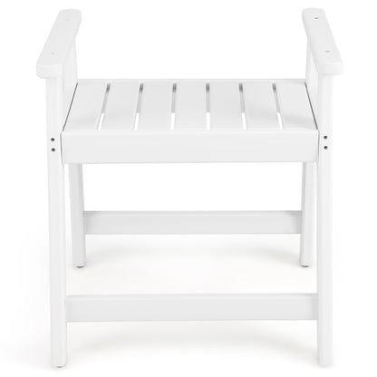 Waterproof HDPE Shower Bench with Armrests-White