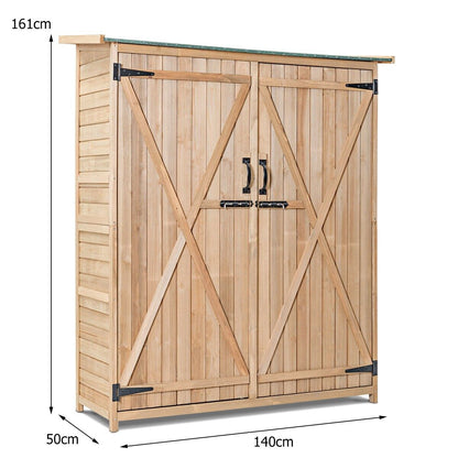 2-Door Waterproof Lockable Outdoor Storage Shed