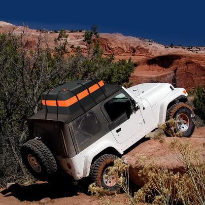 Waterproof Rooftop Luggage Bag with Non-Slip Mat and 6 Door Hooks-Orange