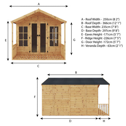 12 X 8 Premium Wessex Summerhouse