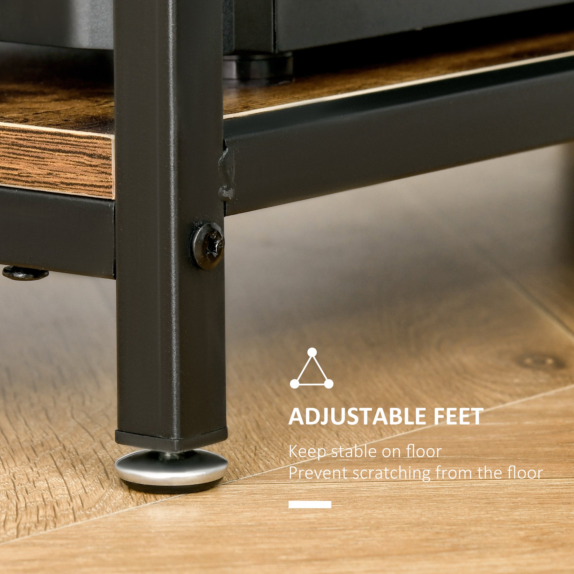 HOMCOM Home Compact Small Computer Desk Writing Study Table Office PC Workstation Gaming Studying with Storage Shelf, Rustic Brown