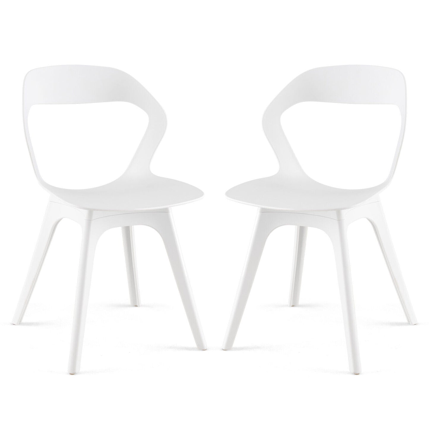 2 Pieces Modern Kitchen Dining Chair Set-White