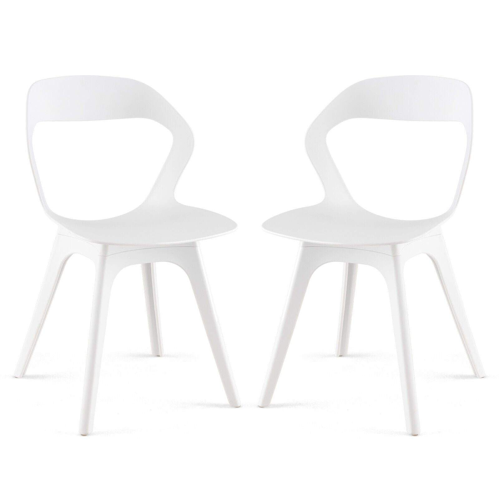 2 Pieces Modern Kitchen Dining Chair Set-White