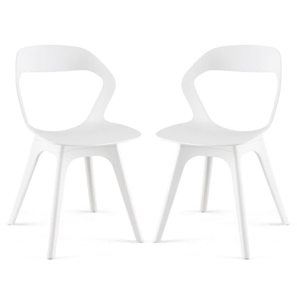 2 Pieces Modern Kitchen Dining Chair Set-White