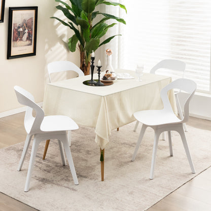 2 Pieces Modern Kitchen Dining Chair Set-White