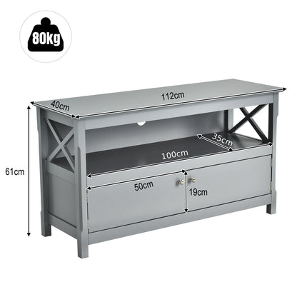 Wooden TV Stand for TVs up to 50 Inches-Grey