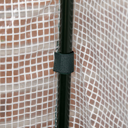 Outsunny Raised Garden Bed Outdoor Elevated Wood Planter Box w/ PE Cover, Dark Grey