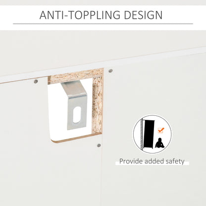 HOMCOM Modern Sideboard Wine Cabinet Cupboard with Glass Door, Glass Holder & 20-Bottle Wine Rack for Living Room, Home Bar, Dining Room