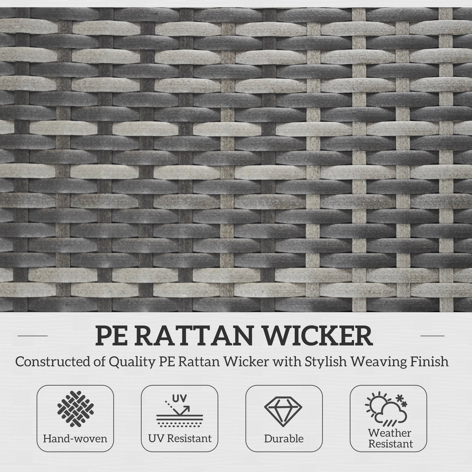 Outsunny Rattan Folding Sun Lounger Outdoor Chair with Cushion and Pillow Mixed Grey