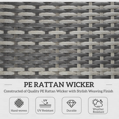 Outsunny Rattan Folding Sun Lounger Outdoor Chair with Cushion and Pillow Mixed Grey