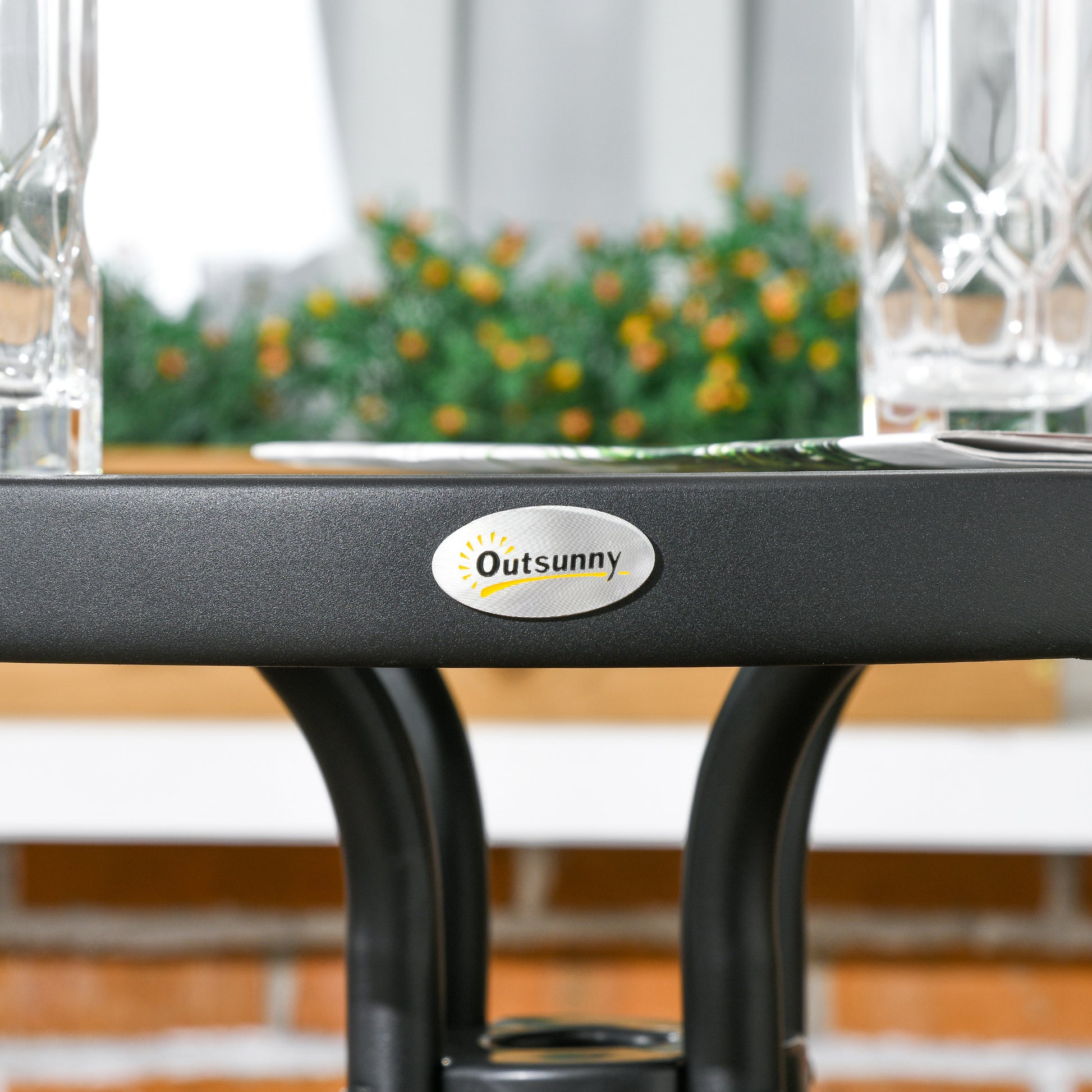 Outsunny 3 Pieces Rattan Bistro Set - Black