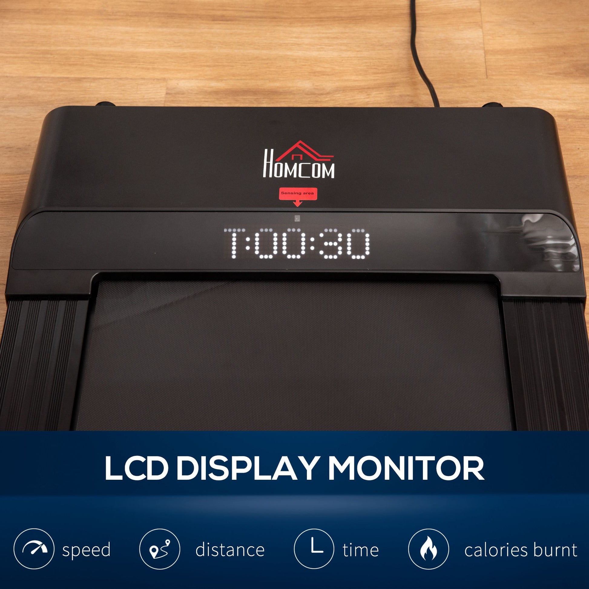 HOMCOM Indoor Walking Treadmill Exercise Walking Pad Machine for Home, Office, Fitness Studio, Training Room 1-6km/h Aerobic w/Remote Control, Black