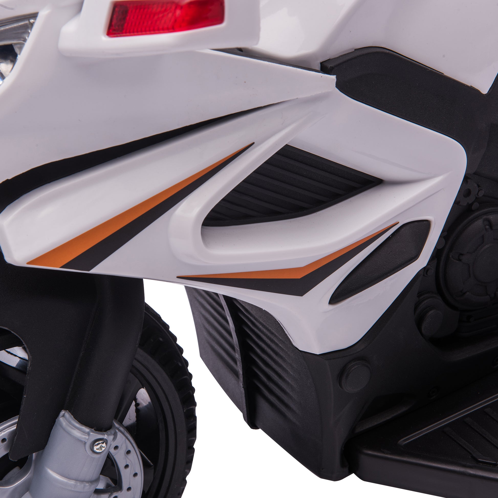 HOMCOM Kids 6V Electric Ride On Motorcycle Police Car Vehicle w/ Lights Horn Realistic Sound Outdoor Play Toy for 18 - 36 months White