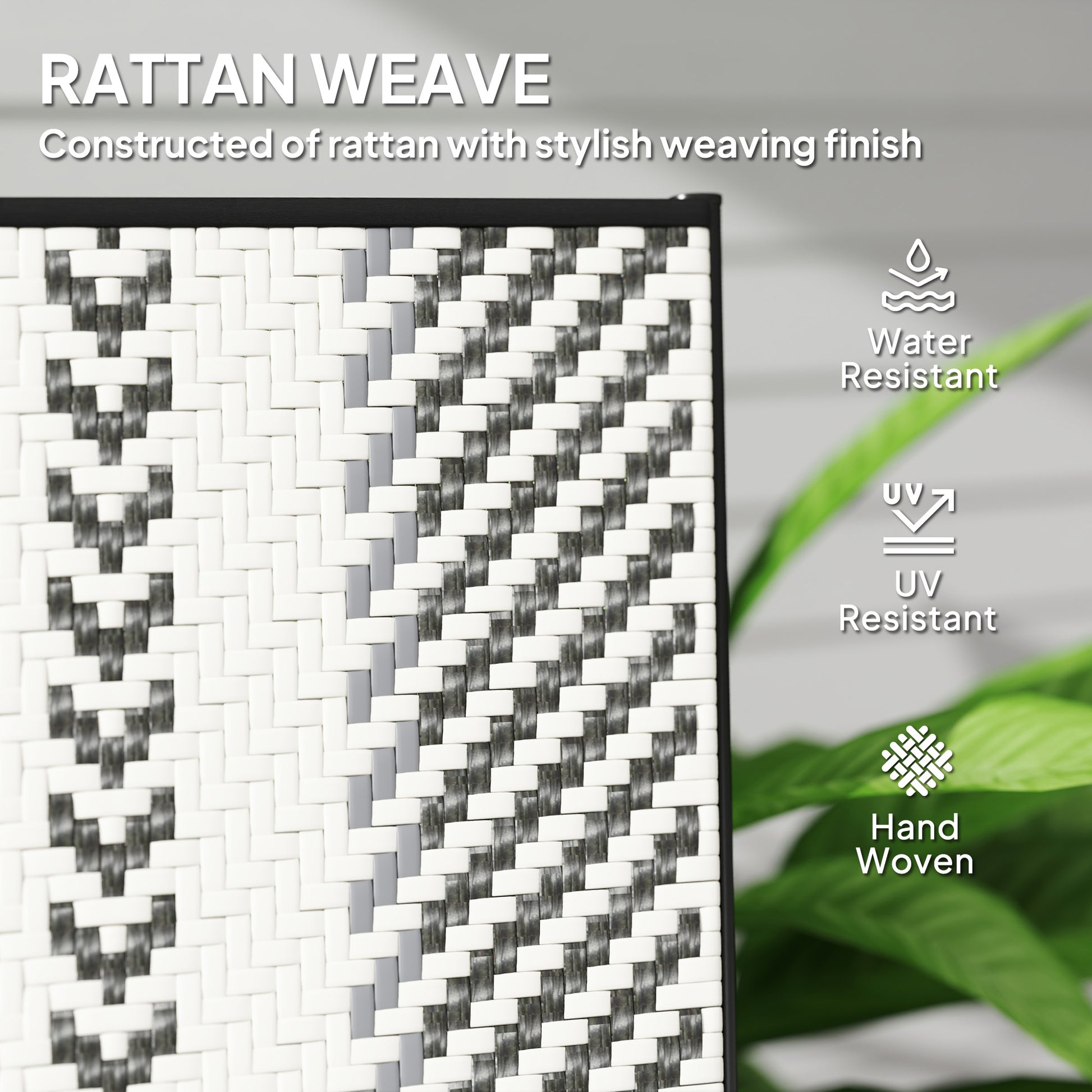 Outsunny Set of Two Rattan Reclining Garden Chairs - Grey