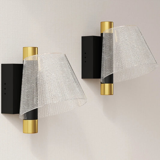 HOMCOM Led Wall Lamp 2 Pack, 5W Modern Indoor Starry Wall Light, Colour Temperature Adjustable 3000K/4000K/6500K, for Bedroom, Living Room, Hallway, Stairs, Black