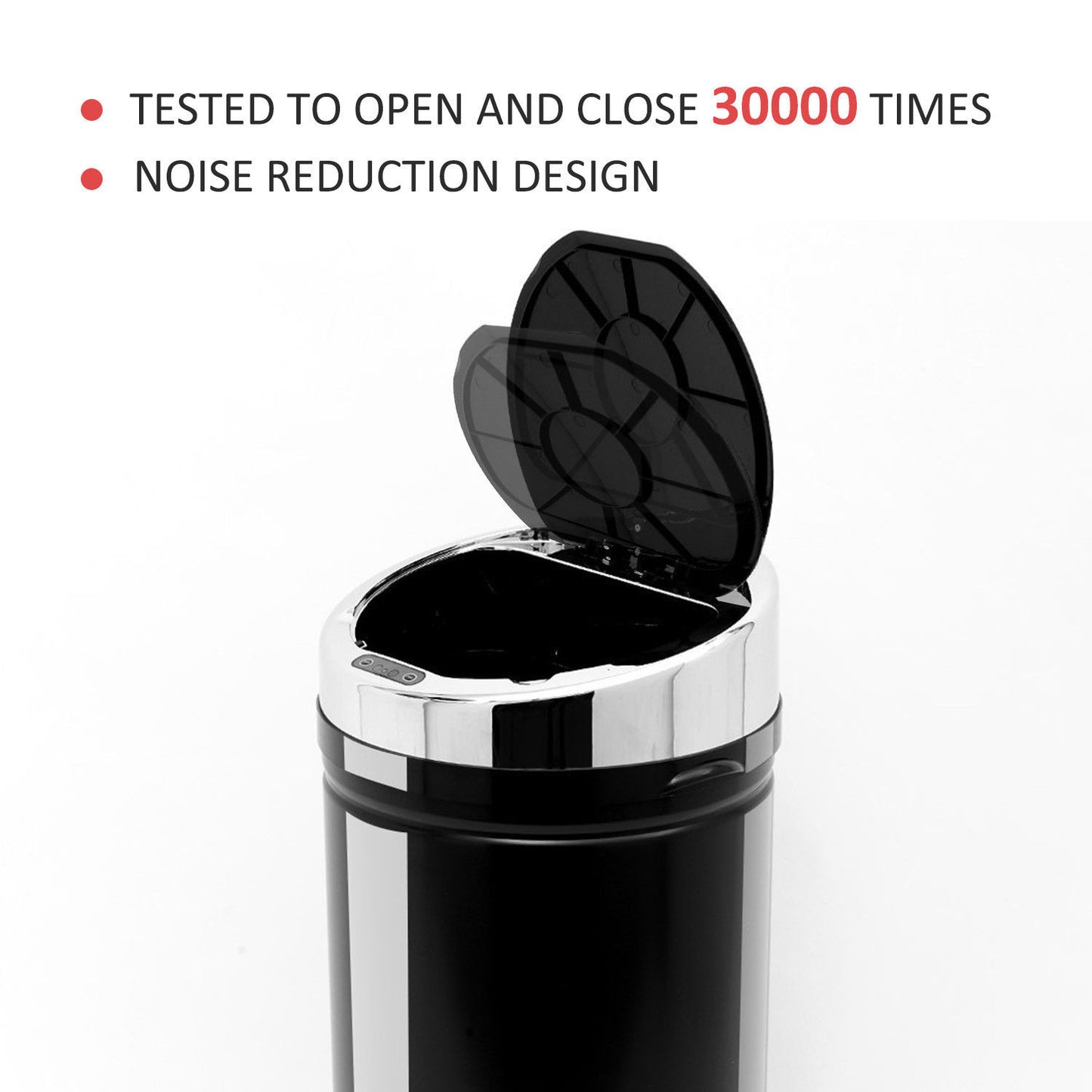 HOMCOM 42L Stainless Steel Sensor Trash Can W/ Bucket-Black