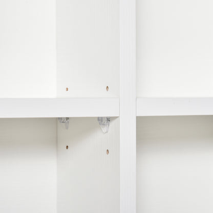 HOMCOM 480 CD / 312 DVD Storage Shelf Rack Media Storage Unit Shelves Racks Wooden Bookcase Display Unit with 4 Adjustable Shelves White