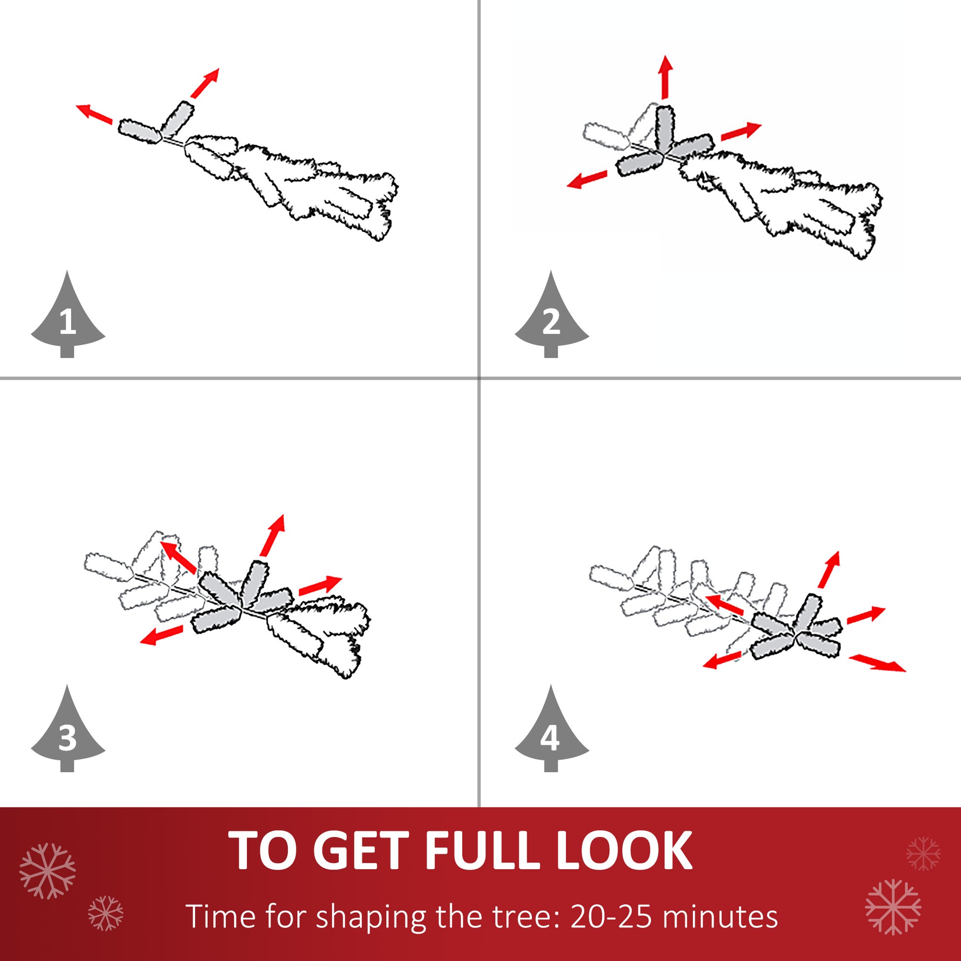 HOMCOM 5FT Artificial Snow Dipped Christmas Tree Xmas Pencil Tree Holiday Home Indoor Decoration with Foldable Feet White Berries Dark Green