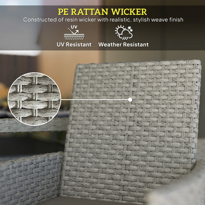 Outsunny Seven-Piece Rattan Dining Set - Grey