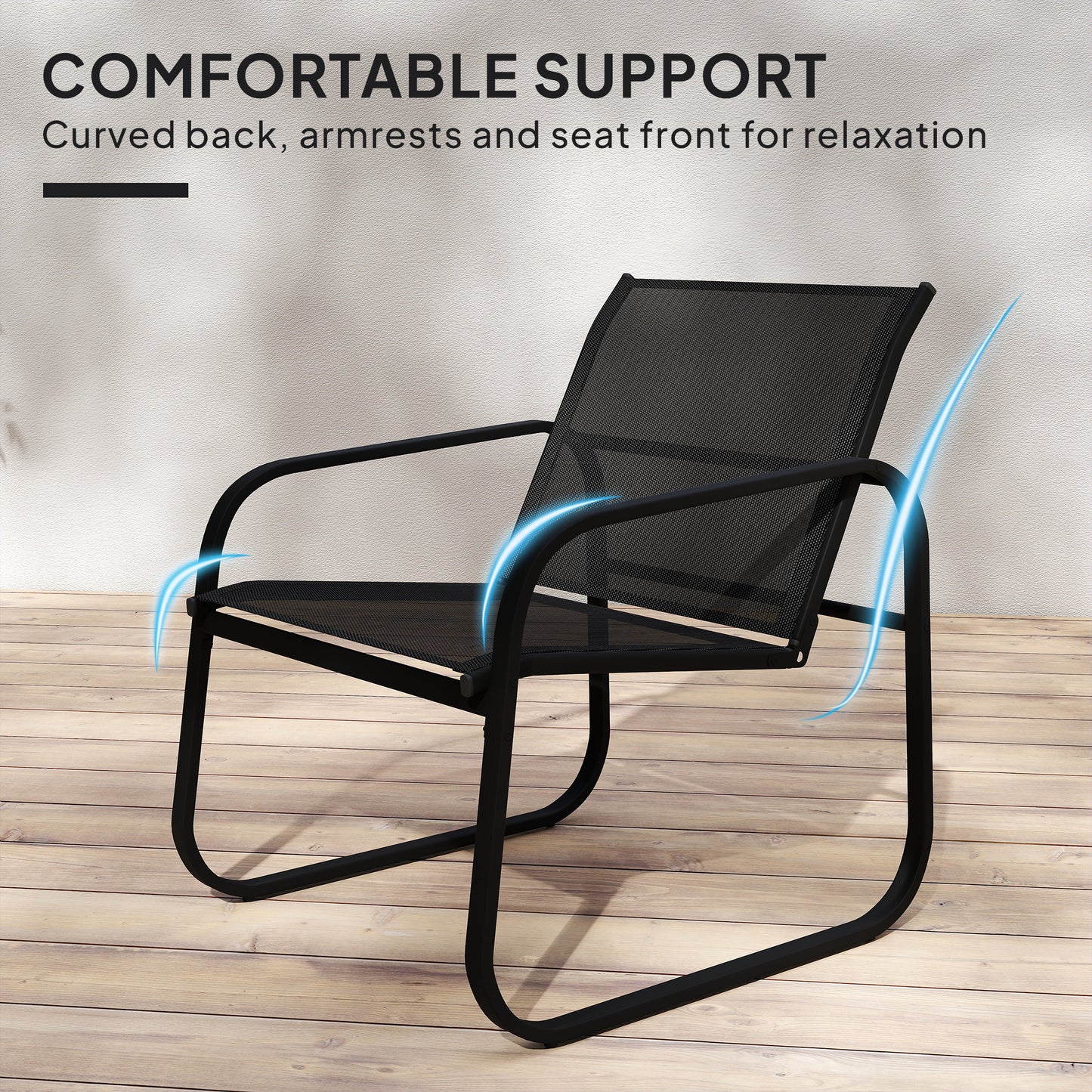 Outsunny Three-Piece Garden Seating Set - Black