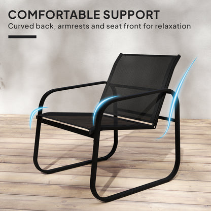 Outsunny Three-Piece Garden Seating Set - Black