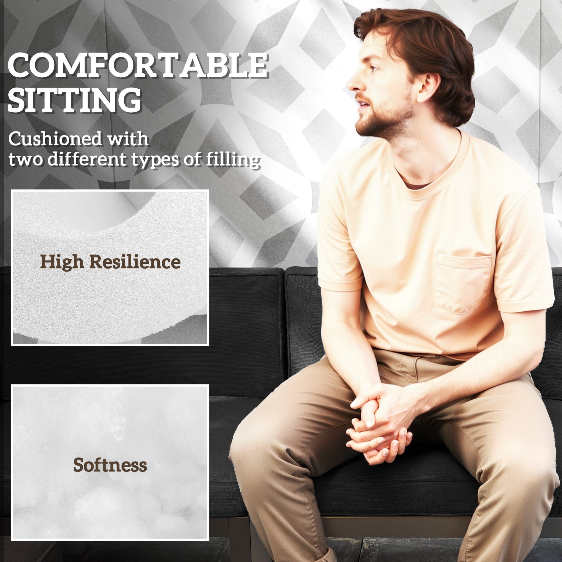 Outsunny Set of 14 Dining Set Cushions - Black