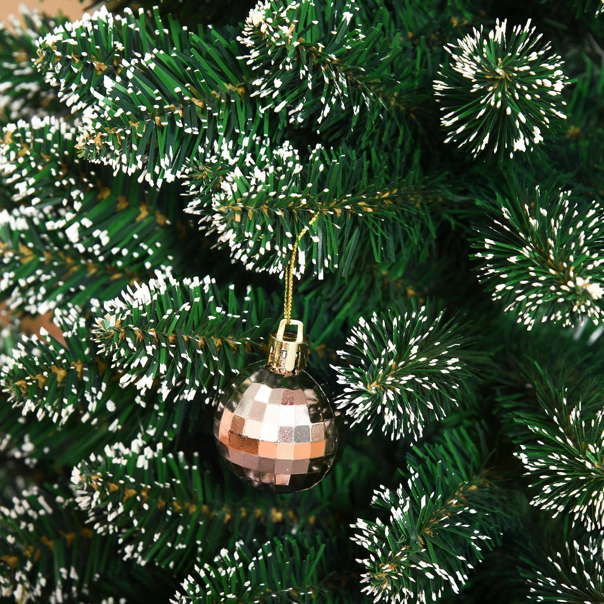 HOMCOM 6.5FT Artificial Snow Dipped Christmas Tree Xmas Pencil Tree Holiday Home Indoor Decoration with Foldable Black Stand, Green