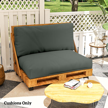 Outsunny Two Piece Seat Pallet and Back Cushions - Charcoal Grey