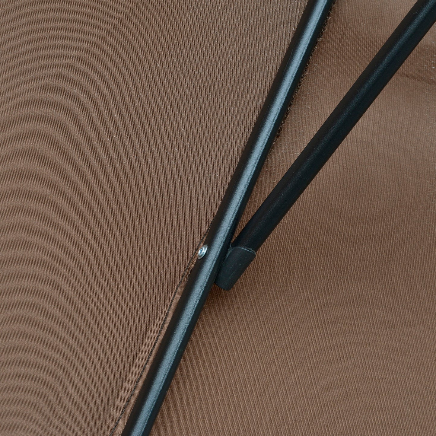 Outsunny 2.45m Overhanging Cantilever Parasol, Heavy Duty Waterproof Garden Umbrella with Cross Base, Brown